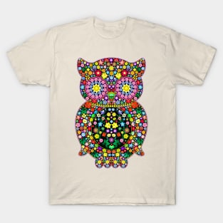 Owl Zentang Floral Boho Style T-Shirt